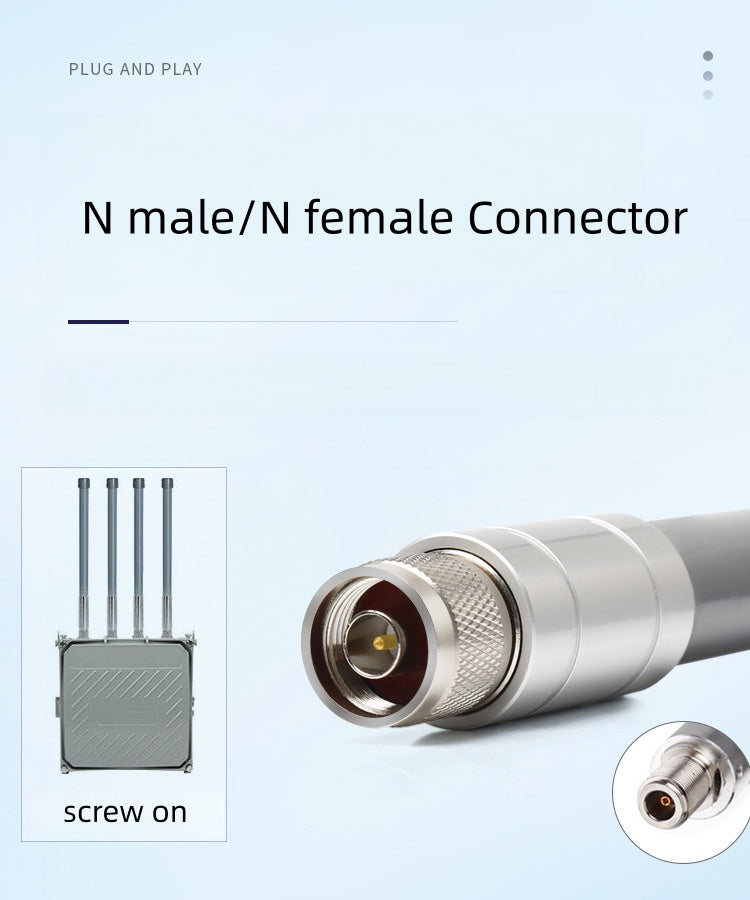 868MHz 915MHz High-Gain Omni-Directional Fiberglass Antenna, IP67 Waterproof, N Male Connector, for Base Station and Gateway