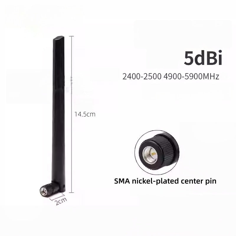 Dual-Band 2.4G/5.8G Paddle Antenna, Black Version, Foldable SMA Rubber Duck Antenna for WiFi Router
