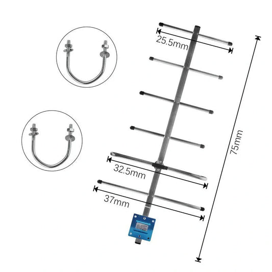 433MHz 11DBi antenna, 6-unit 433-470MHz octagonal antenna, SMA connector Yagi antenna