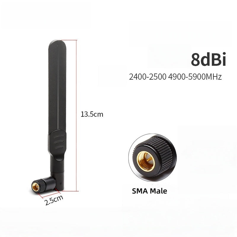 Dual-Band 2.4G/5.8G Paddle Antenna, Black Version, Foldable SMA Rubber Duck Antenna for WiFi Router