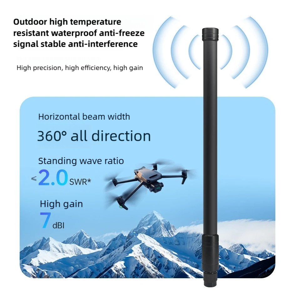 5.8GHz Omnidirectional Fiberglass Antenna, Outdoor Waterproof High Gain, Base Station Antenna with Anti-Interference for Drones and Surveillance
