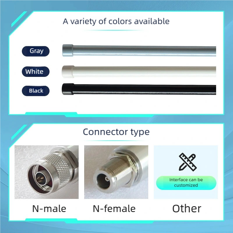 868 MHz fiberglass antenna, 915 MHz ,902-928MHz omnidirectional outdoor waterproof high-gain outdoor base station antenna, LoRa