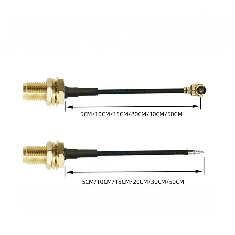 IPEX to SMA connection line female connector outer threaded inner hole IPX adapter cable U.FL RF antenna coaxial feeder 1st generation