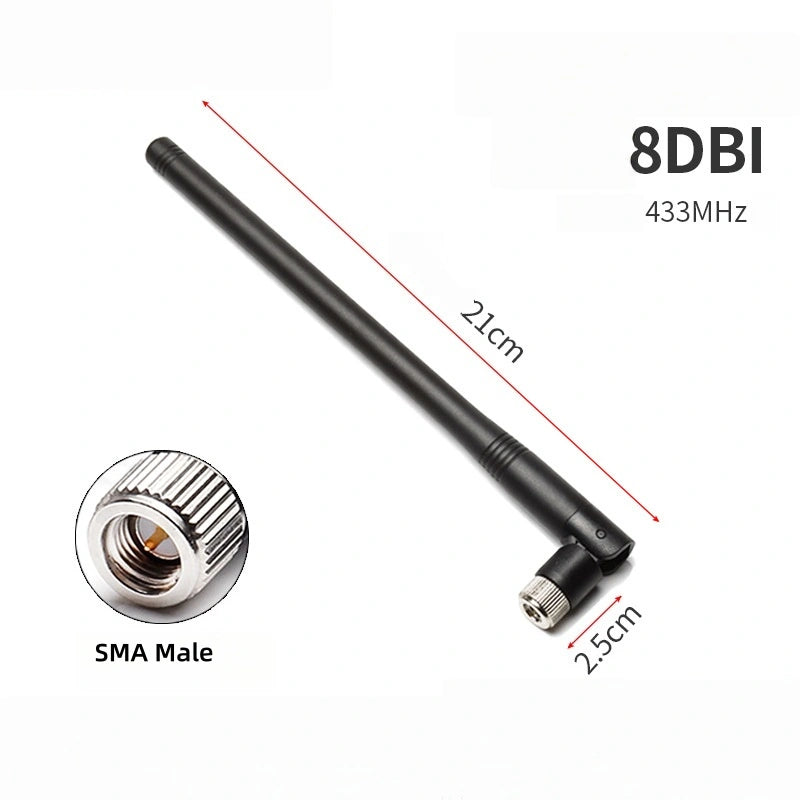 433MHz High Gain LoRa Antenna, Rubber Duck Chili Antenna for Data Transmission Router Module, Signal Boost