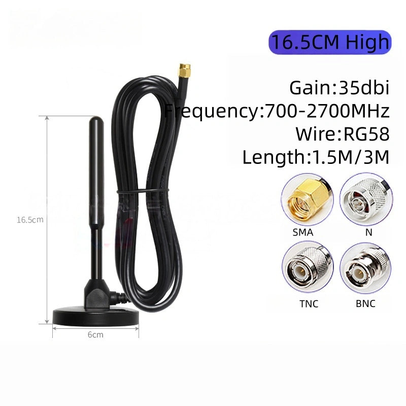 4G Full Band Suction Cup Antenna, Omni High Gain 3–35dBi, Compatible with 3G/GSM/GPRS, Mini Suction Antenna with SMA Connector