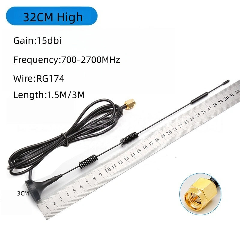 4G Full Band Suction Cup Antenna, Omni High Gain 3–35dBi, Compatible with 3G/GSM/GPRS, Mini Suction Antenna with SMA Connector