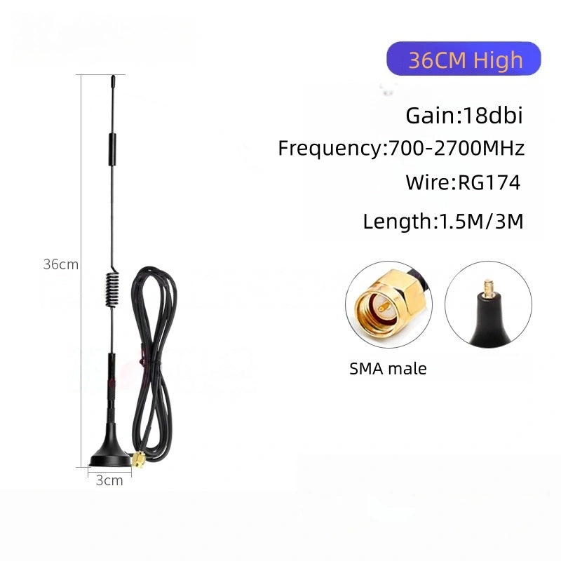 4G Full Band Suction Cup Antenna, Omni High Gain 3–35dBi, Compatible with 3G/GSM/GPRS, Mini Suction Antenna with SMA Connector