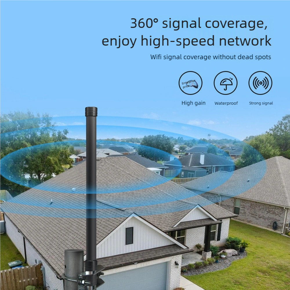 5.8GHz Omnidirectional Fiberglass Antenna, Outdoor Waterproof High Gain, Base Station Antenna with Anti-Interference for Drones and Surveillance