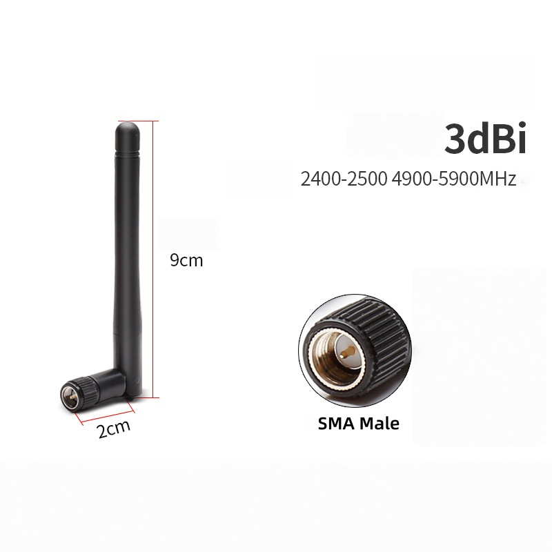 Dual-Band 2.4G/5.8G Paddle Antenna, Black Version, Foldable SMA Rubber Duck Antenna for WiFi Router