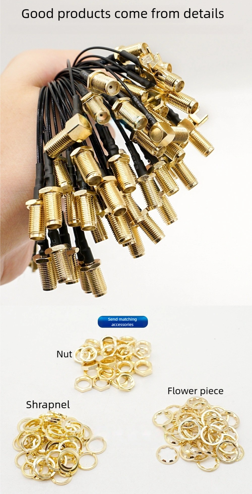 IPEX to SMA connection line female connector outer threaded inner hole IPX adapter cable U.FL RF antenna coaxial feeder 1st generation