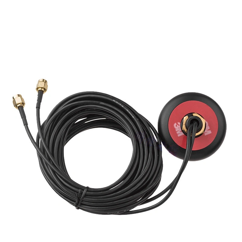 Beidou GPS + 4G 2-in-1 Omni-Directional Positioning Cabinet Antenna, Dual-Mode Dual Cable Output, SMA Male Connector, 3 Meters Cable