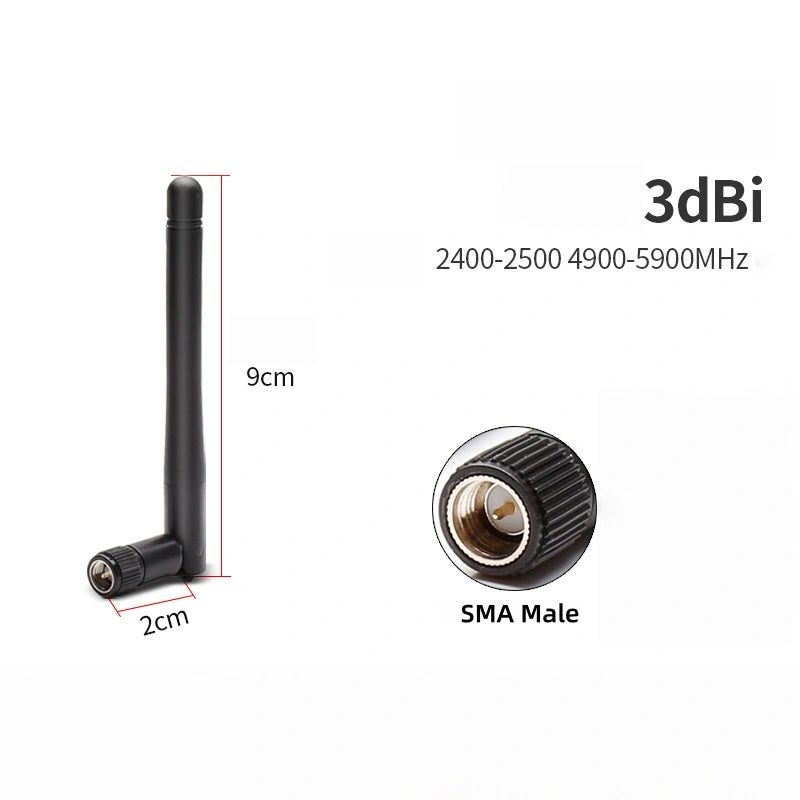 Dual-Band 2.4G/5.8G Paddle Antenna, Black Version, Foldable SMA Rubber Duck Antenna for WiFi Router