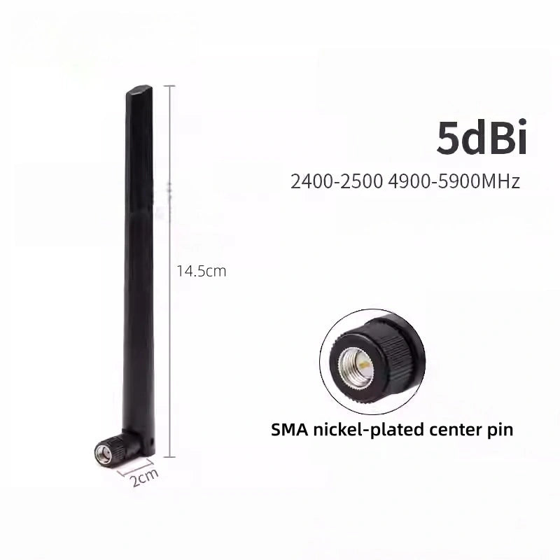 Dual-Band 2.4G/5.8G Paddle Antenna, Black Version, Foldable SMA Rubber Duck Antenna for WiFi Router