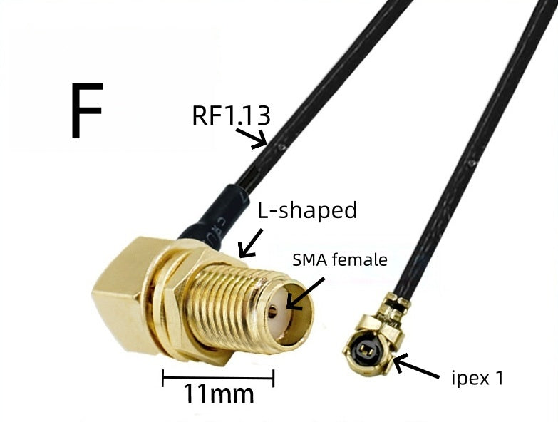 IPEX to SMA connection line female connector outer threaded inner hole IPX adapter cable U.FL RF antenna coaxial feeder 1st generation