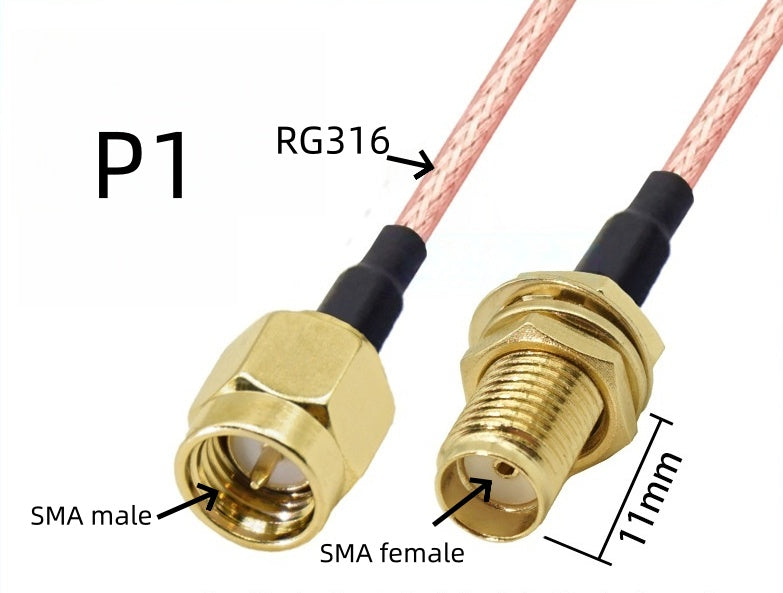 IPEX to SMA connection line female connector outer threaded inner hole IPX adapter cable U.FL RF antenna coaxial feeder 1st generation