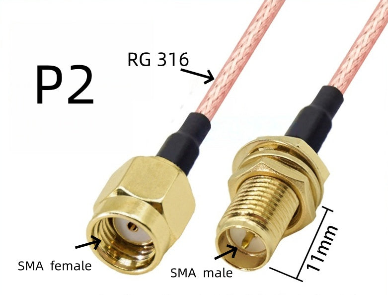 IPEX to SMA connection line female connector outer threaded inner hole IPX adapter cable U.FL RF antenna coaxial feeder 1st generation