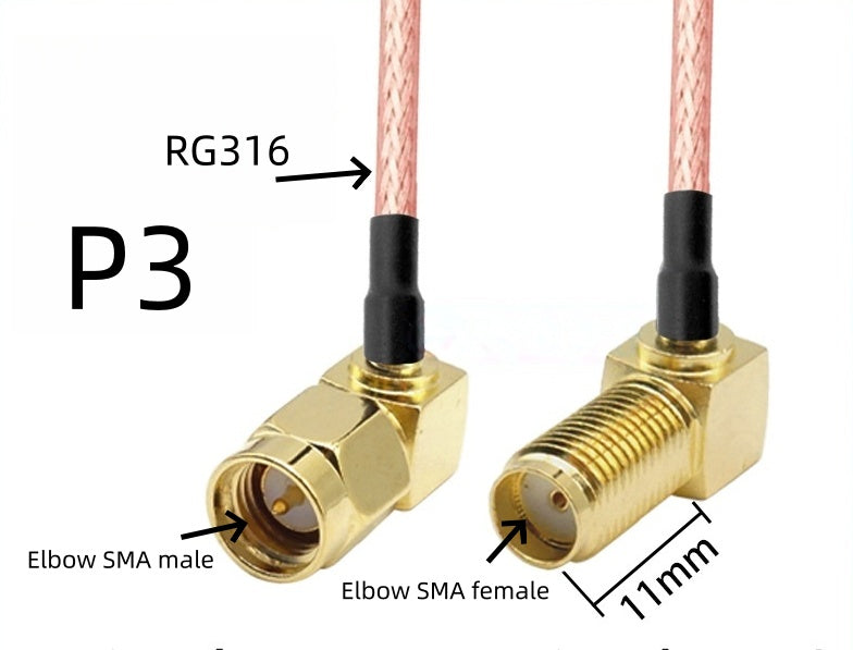 IPEX to SMA connection line female connector outer threaded inner hole IPX adapter cable U.FL RF antenna coaxial feeder 1st generation